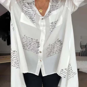 Fluid Writing Blouse | Artistic Elegance and Airy Style