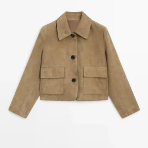 Veste Courte en Suédine | Beige Élégant | Minimalisme & Style Urbain