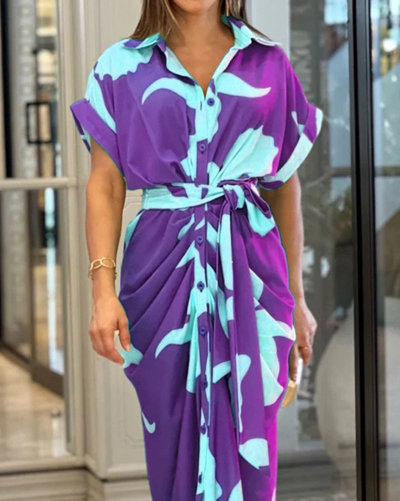 Amelia - Robe Chemise Longue | Imprimé Chic | Élégante et Fluide – Image 2