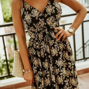 Robe Longue Jardin Secret | Fraîcheur Florale et Élégance Décontractée