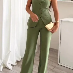 Ensemble Tailleur | Vert Olive | Élégant et Structuré