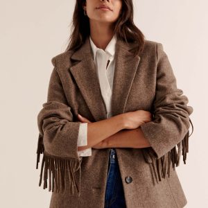 Esprit Western | Wool Blazer with Fringed Sleeves