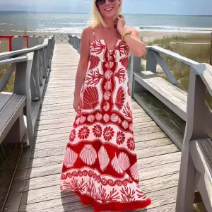 Seaside Printed Maxi Dress | Fraîcheur et Liberté