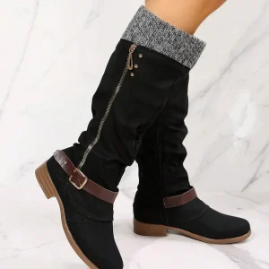 Bottes Hautes à Talon Bloc | Style Hivernal et Confort Assuré