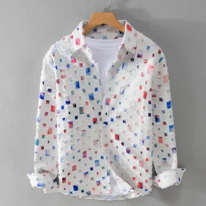 Chemise à Motifs Abstraits | Coton Léger | Style Artistique