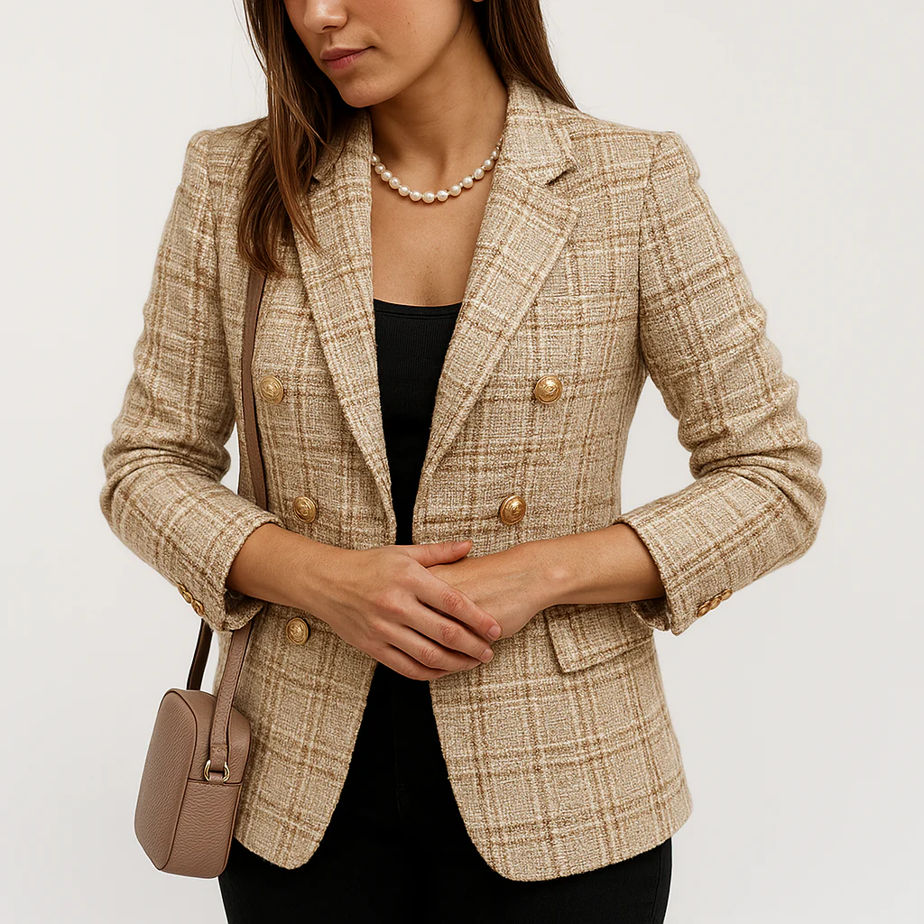 Blazer Tweed à Carreaux | Chic Structuré & Élégant – Image 5