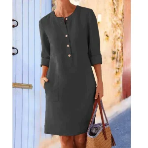 Robe en Lin Décontractée | Style Minimaliste | Confort Respirant
