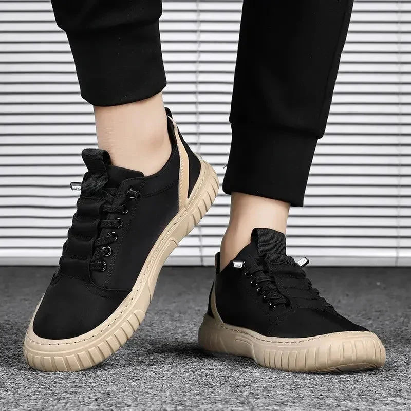 Baskets Décontractées Homme | Toile Respirante | Noires & Beiges – Image 4