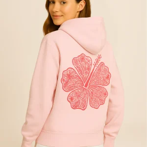 Hibiscus | Women's Hoodie Floral Back Design