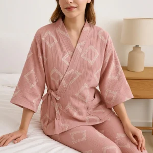 Pyjama Kimono en Coton Confortable