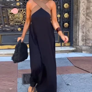 Long Dress with Crossed Straps | Elegant and Casual