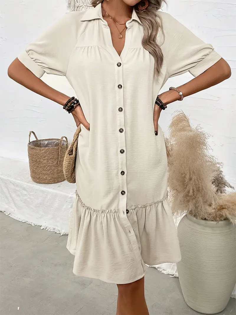 Elegant Button-down Shirt Dress | Casual and Chic – Image 2