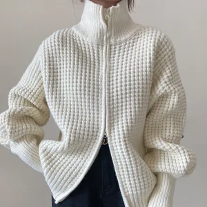 Cardigan Zippé | Maille Épaisse | Confort Moderne et Intemporel