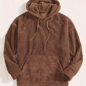 Hoodie en Velours Côtelé | Marron | Chaud et Confortable