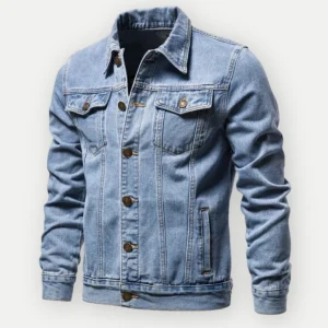 Veste en Jean Homme | Bleu Clair | Coupe Classique & Détails Authentiques