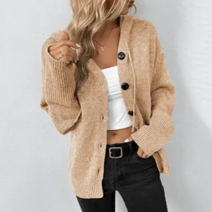 Cardigan Beige en Tricot | Doux & Confortable | Style Décontracté