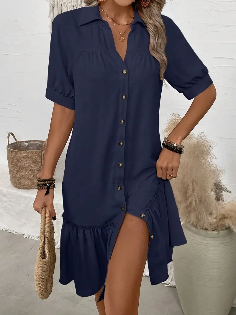 Elegant Button-down Shirt Dress | Casual and Chic – Image 9
