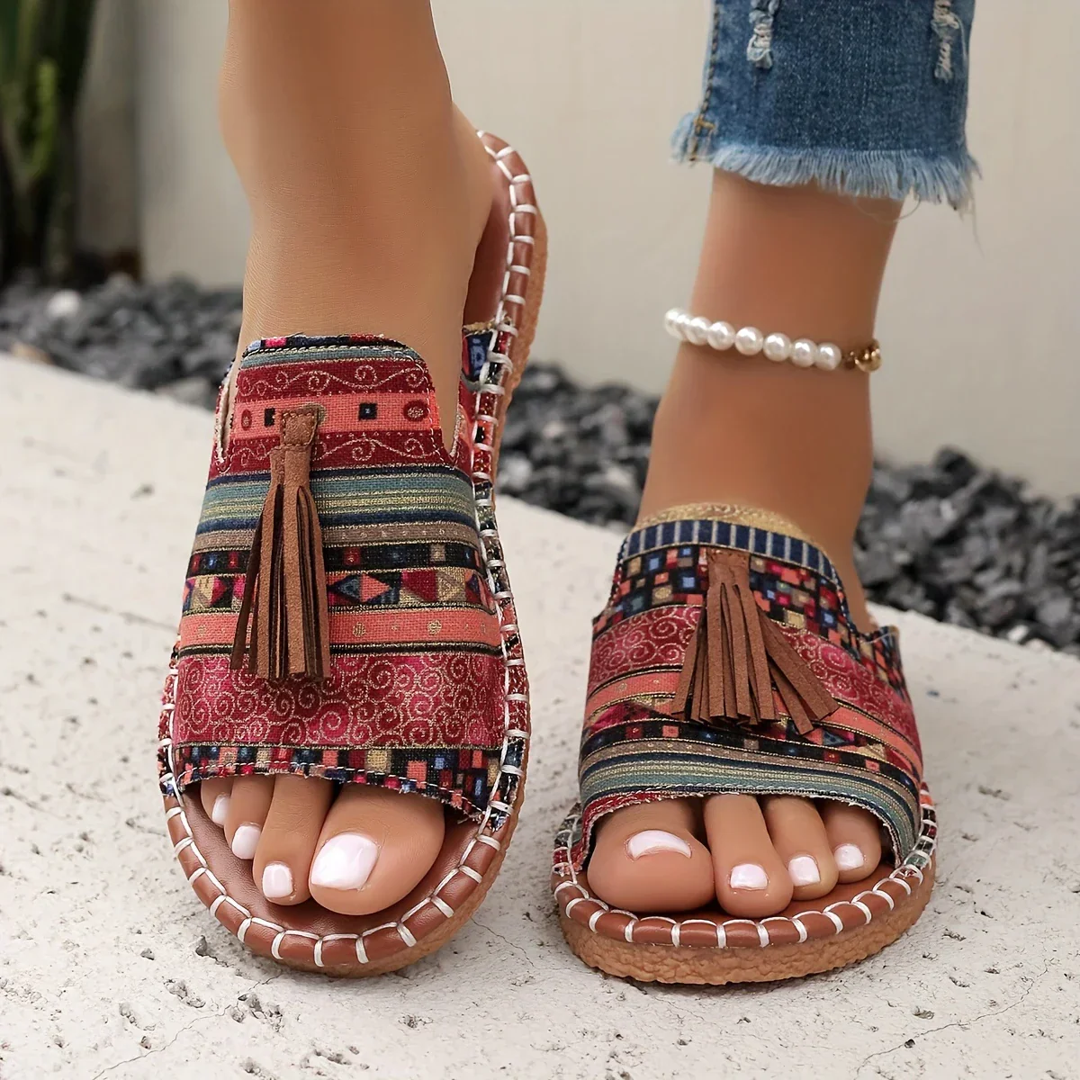 Bohemian Fringed Sandals | Casual and Colorful – Image 4