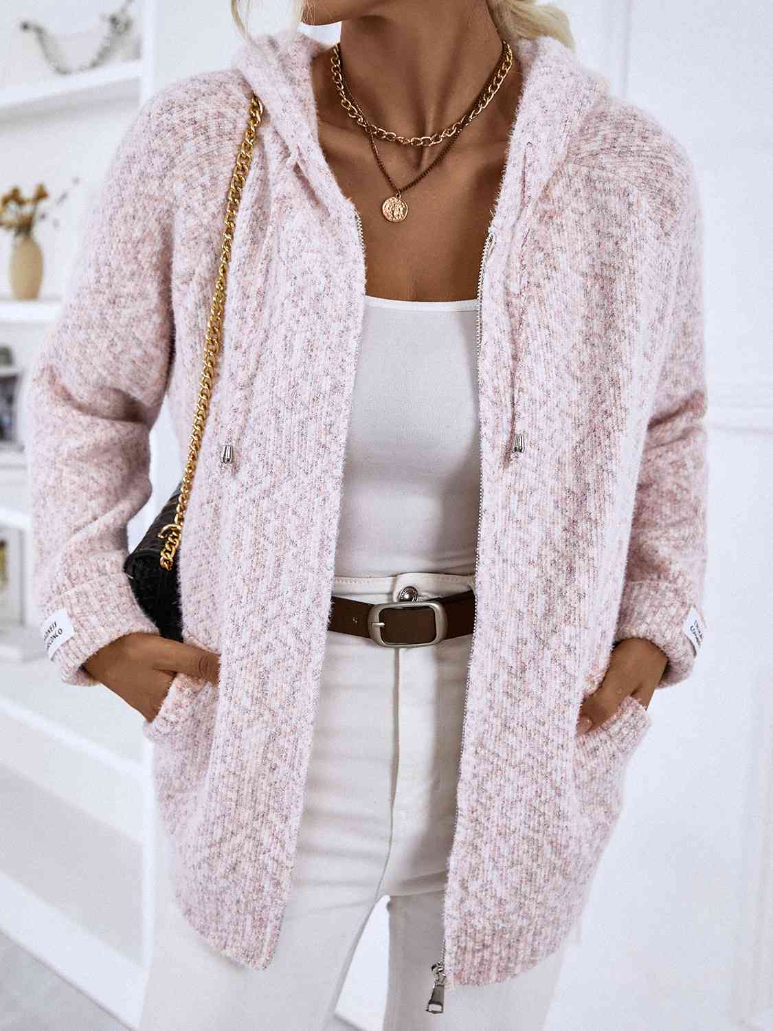 Cardigan Zippé en Maille | Doux & Stylé | Tendance Décontractée – Image 3