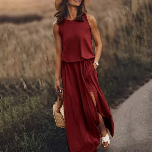 Long Summer Dress | Viscose | Fluid and Slit
