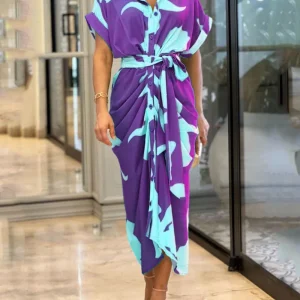 Amelia - Robe Chemise Longue | Imprimé Chic | Élégante et Fluide