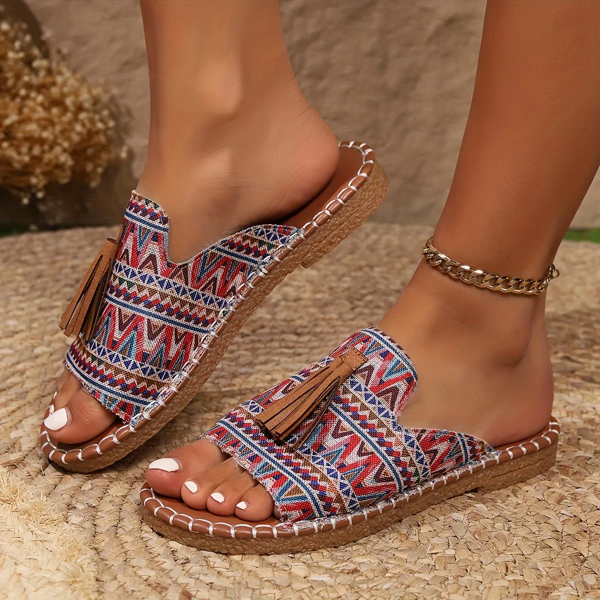 Bohemian Fringed Sandals | Casual and Colorful