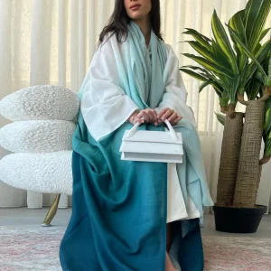 Abaya Kimono Bleue Dégradée