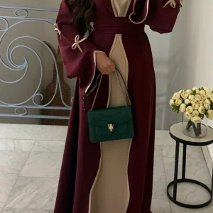 Abaya Kimono Bordeaux Stylée