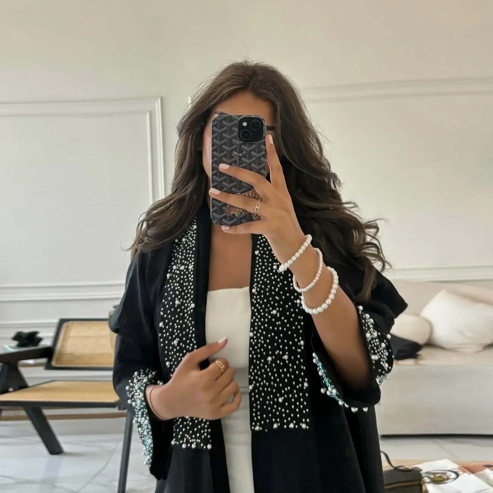 Abaya Kimono De Luxe à Perles – Image 2