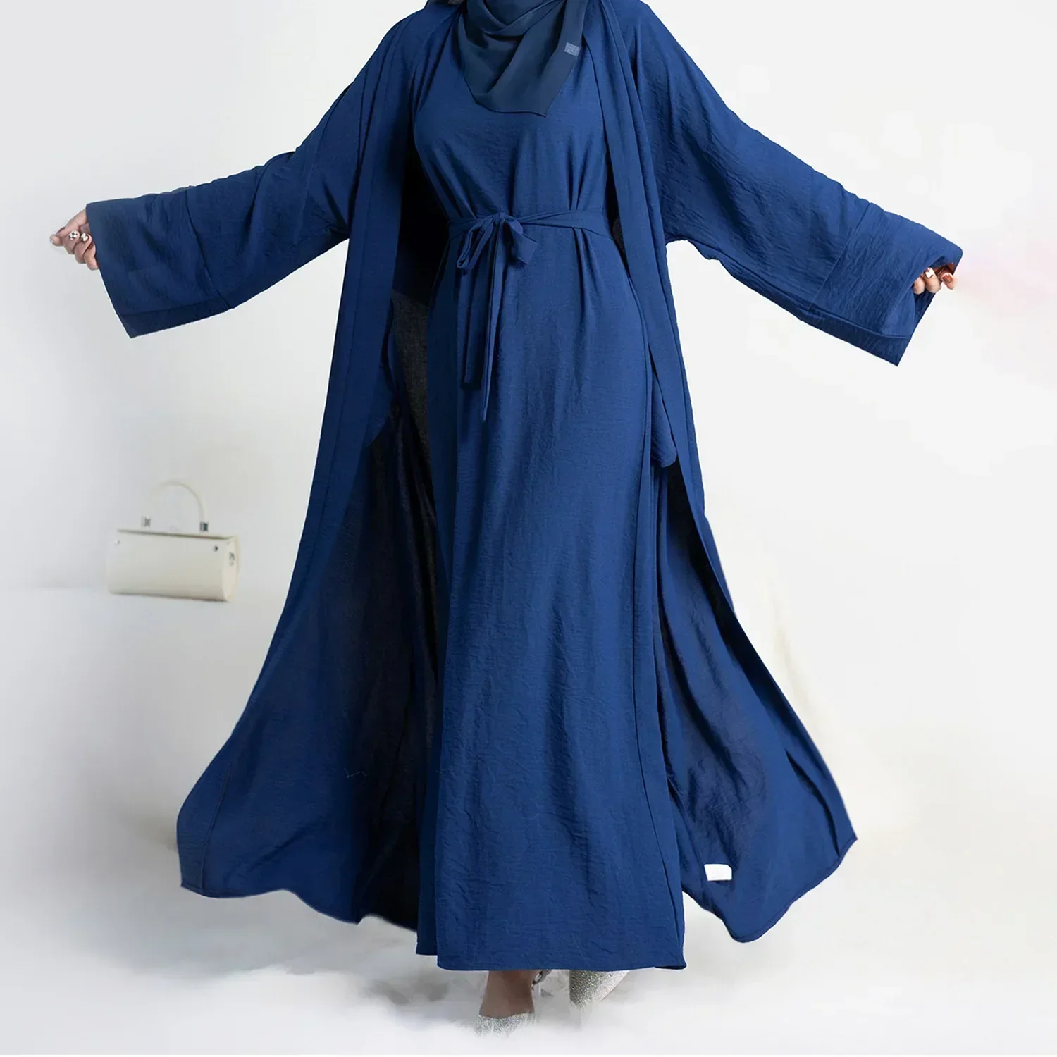 Abaya Kimono et Robe Navy Blue – Image 2