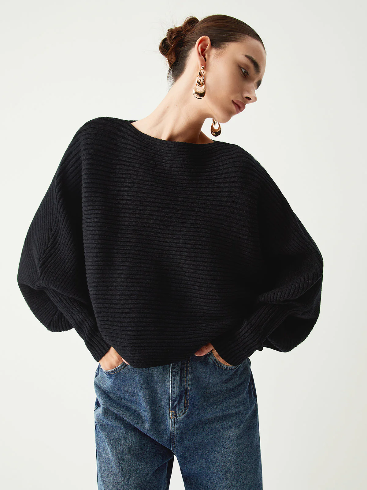 Chauve-Souris Black Sweater | Ribbed Knit | Ample & Modern – Image 2