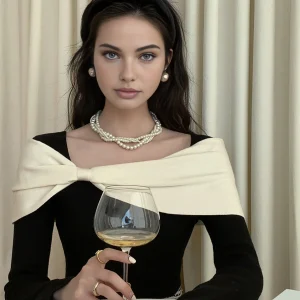 Camille - Écharpe Noeud | Beige | Élégance et Raffinement