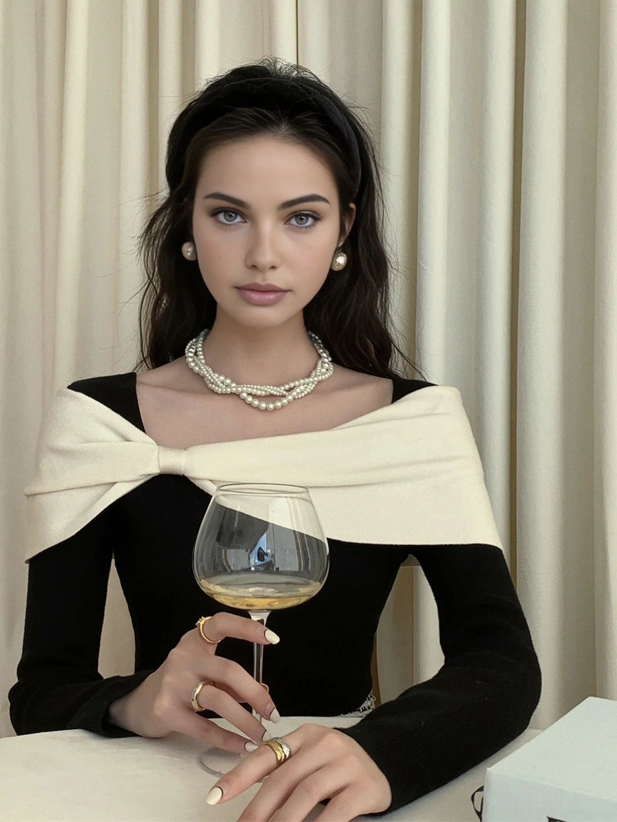 Camille - Écharpe Noeud | Beige | Élégance et Raffinement