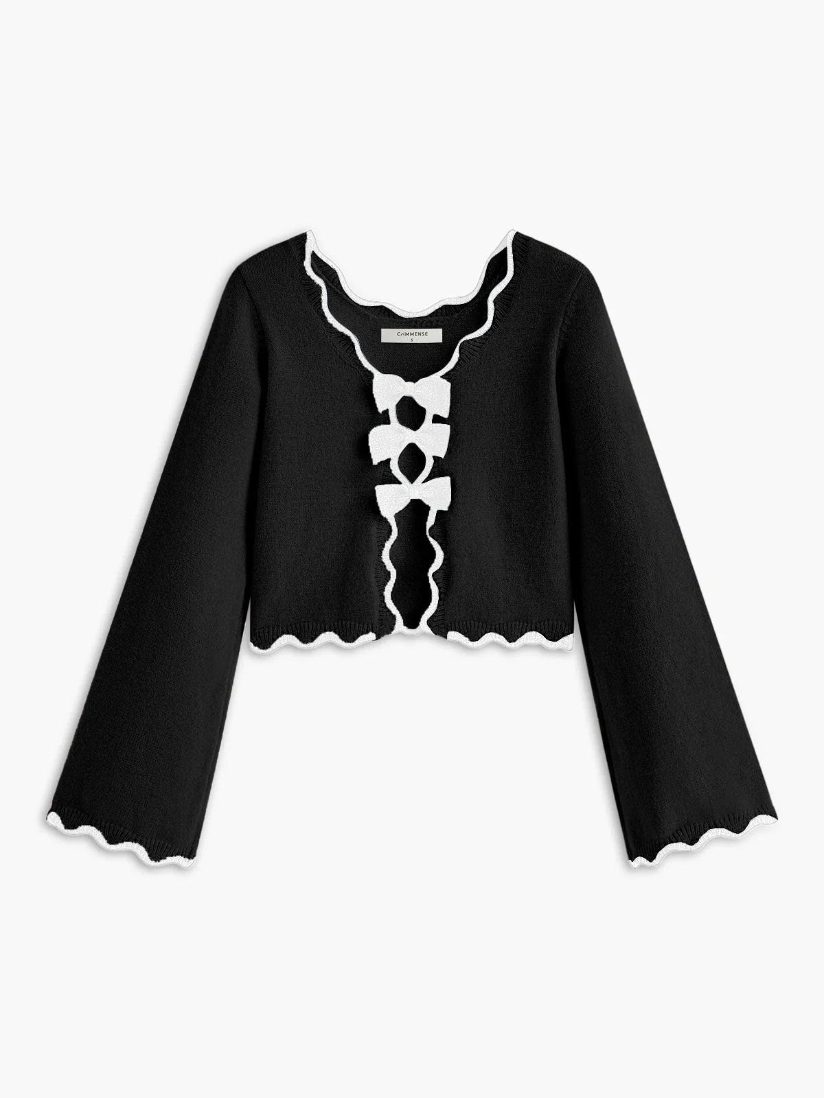 Amélie - Cardigan Court | Détails Noeuds | Élégant et Féminin – Image 3