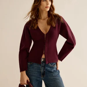 Clara - Cardigan Élégant | Col V | Tricot Fin