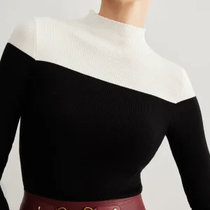 Top Bicolore Black & White | High collar | Elegant & Structured