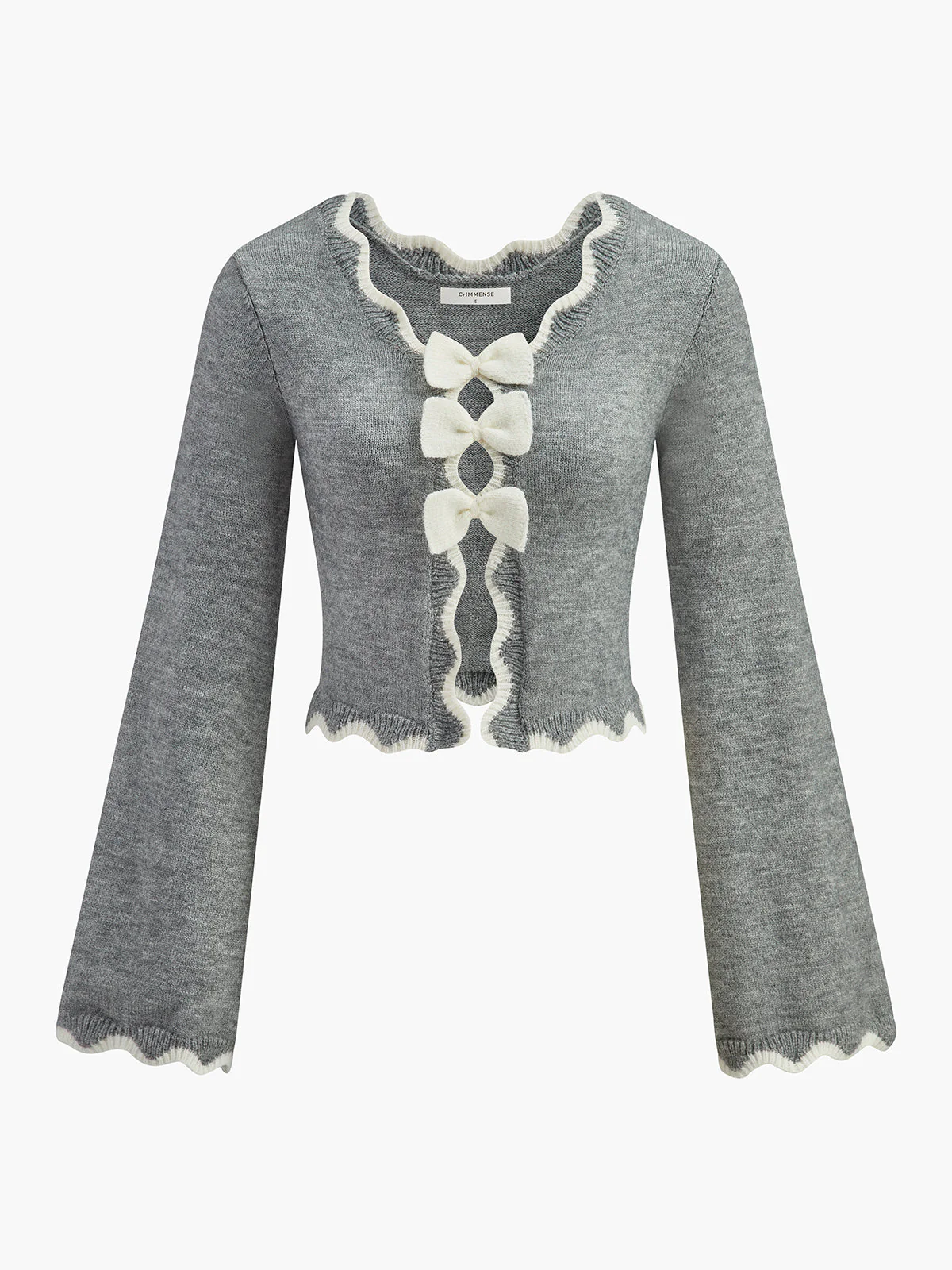 Amélie - Cardigan Court | Détails Noeuds | Élégant et Féminin – Image 7