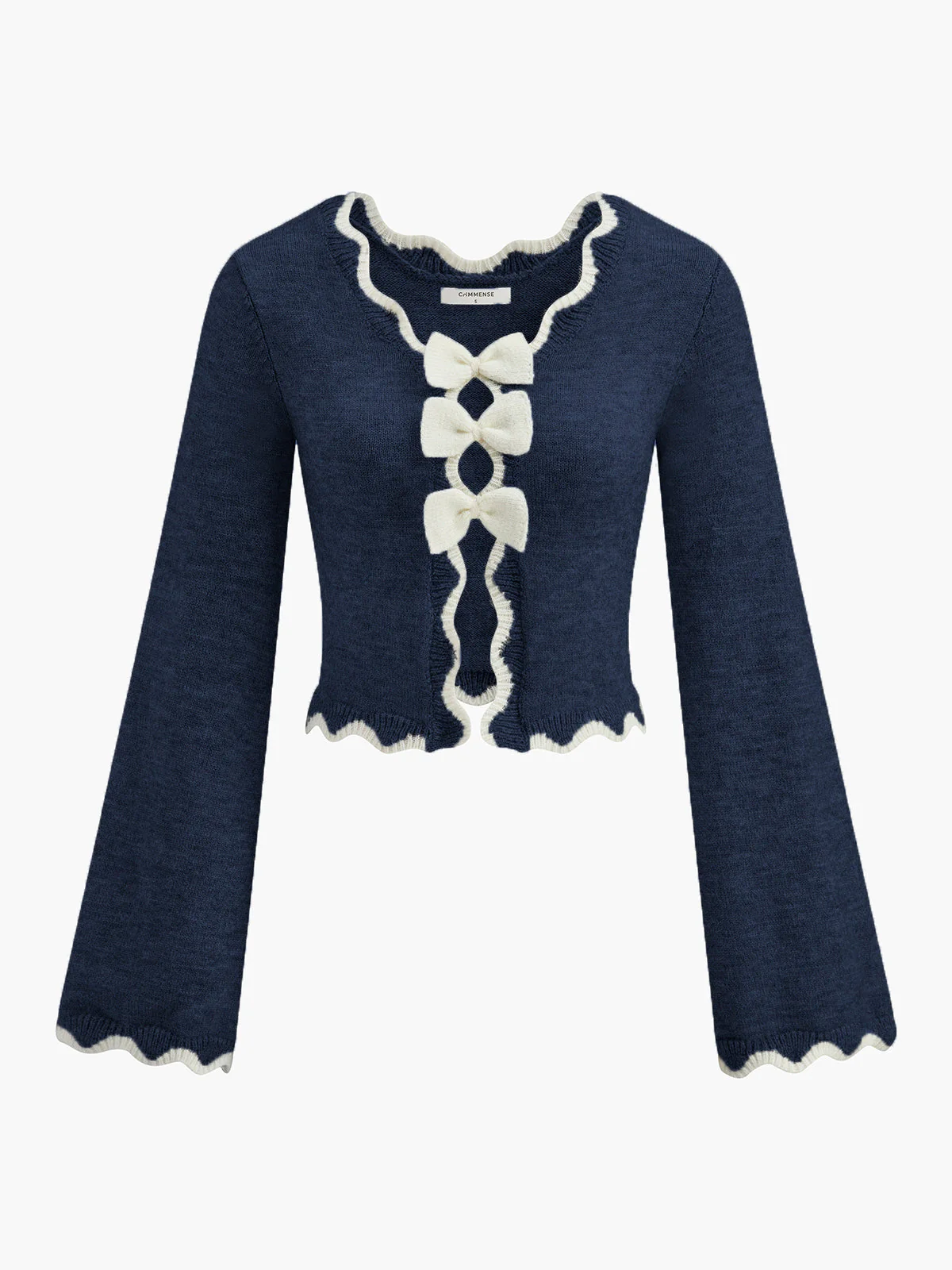 Amélie - Cardigan Court | Détails Noeuds | Élégant et Féminin – Image 8