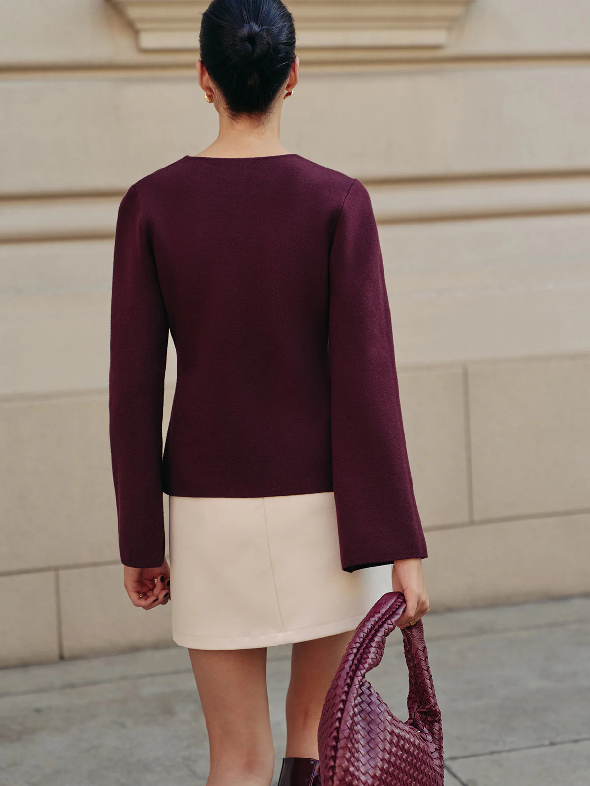 Veste Croisée | Prune Élégante | Minimaliste et Structurée – Image 5