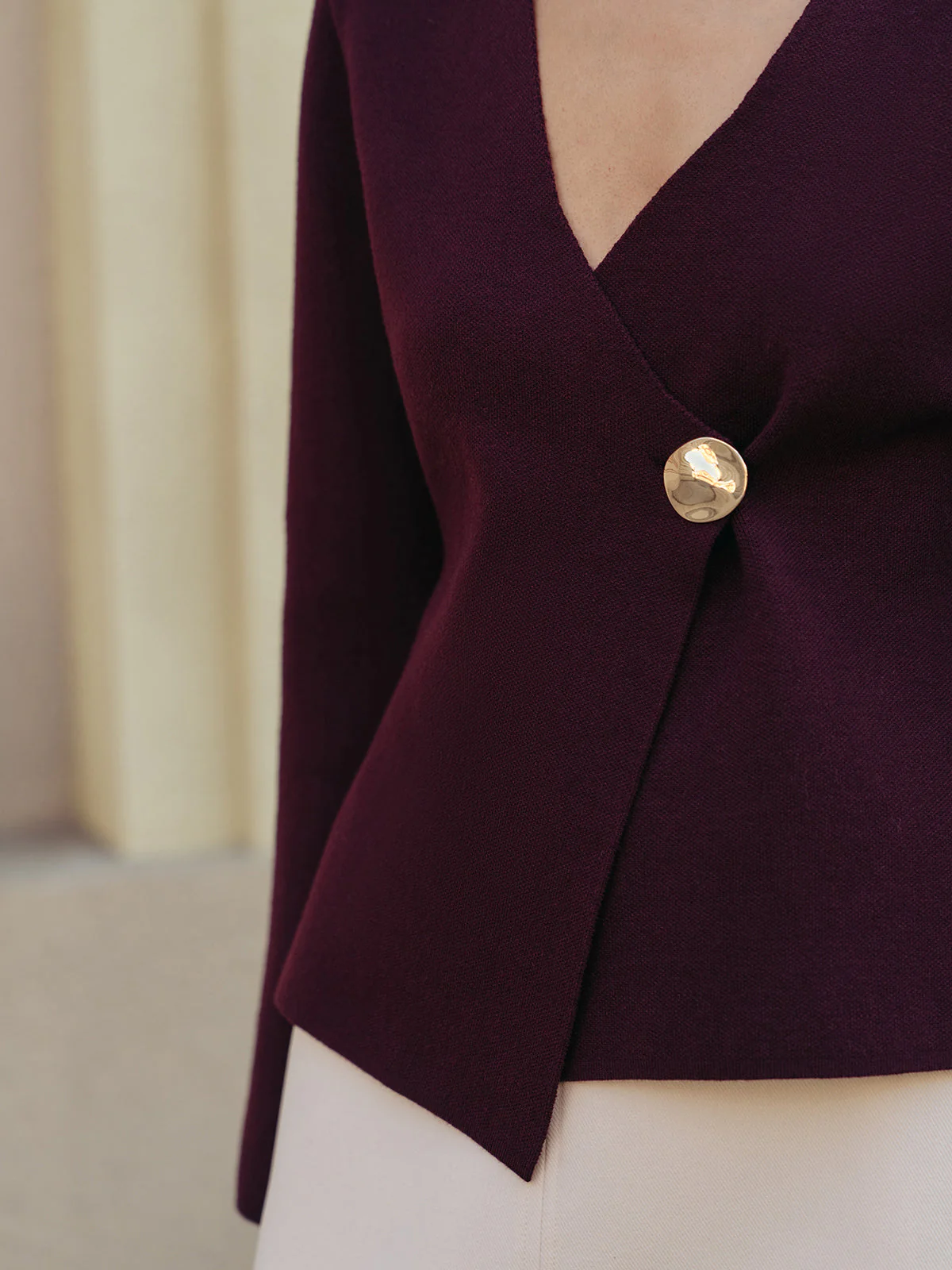 Veste Croisée | Prune Élégante | Minimaliste et Structurée – Image 6