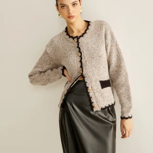 Victoria - Cardigan Tweed | Boutons Dorés | Chic & Élégant