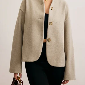 Veste Courte Minimaliste | Col Officier | Élégance Structurée