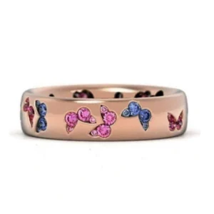 Bague Papillon Anneau Or Rose