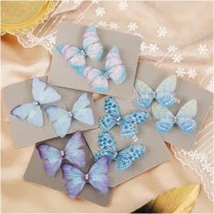 Barrette Papillon Bleu