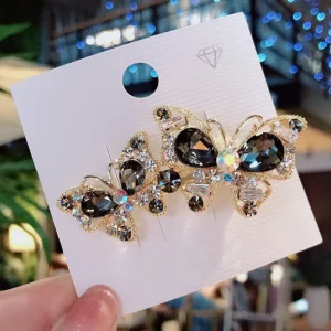 Barrette Papillon en Cristal