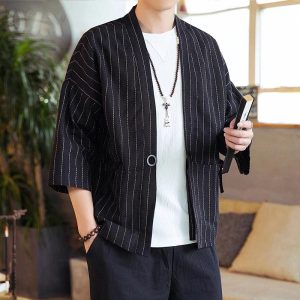 Blazer Kimono Homme Noir