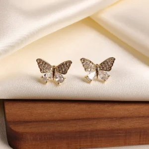 Boucles d'Oreilles Fille Or Papillon