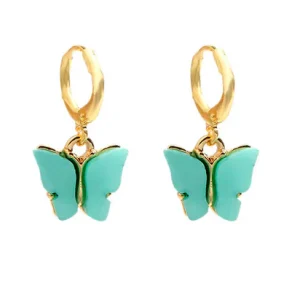 Boucles d'Oreilles Papillon Bleu