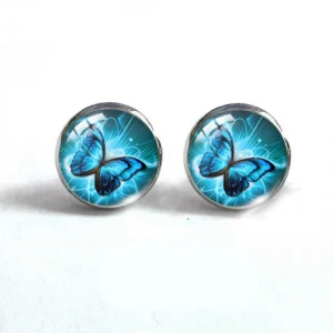 Boucles d'Oreilles Papillon Bouton