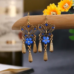 Boucles d'Oreilles Papillon Rétro